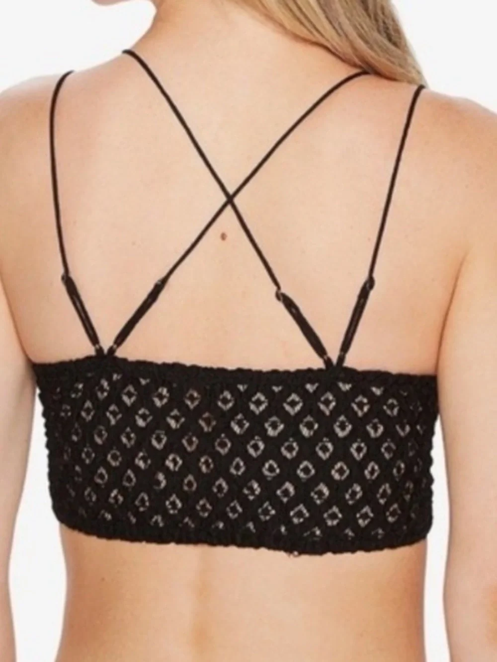 Free People Black Crochet Lace Bralette